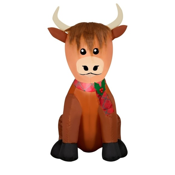 Holiday Time Holiday Highland Cow Inflatable Blow Up New 35 Ft Brown Christmas Decor Outdoor